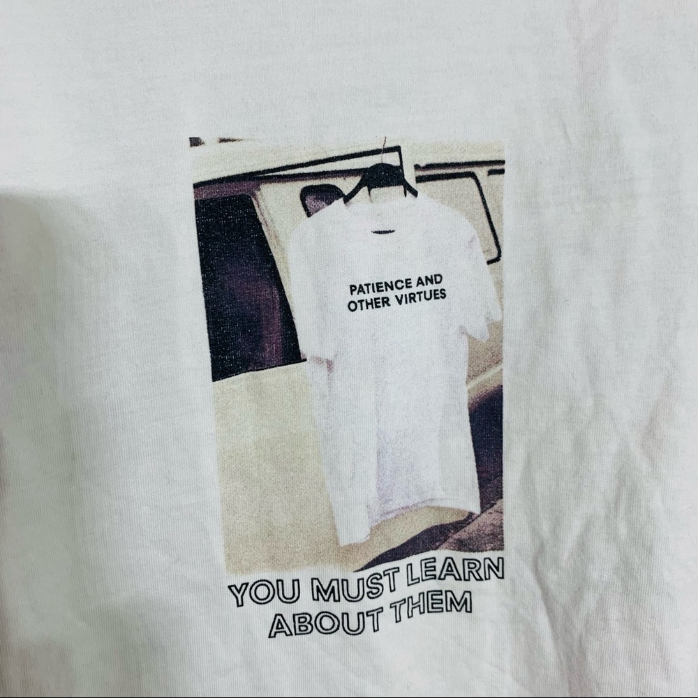Zara patience and other virtues short sleeve cropped length T-shirt small